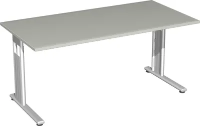 Produktbild von Geramöbel Schreibtisch feste Höhe, 1600x800x720, Lichtgrau/Silber, S-618103-LS