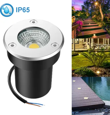 Zdjęcie produktu dla Reflektor gruntowy zewnętrzny wewnętrzny IP65 5W gruntowy reflektor wpuszczany oświetlenie patio wodoodporne, lampa gruntowa lampa zewnętrzna na ścieżkę na podwórku, ciepła biel