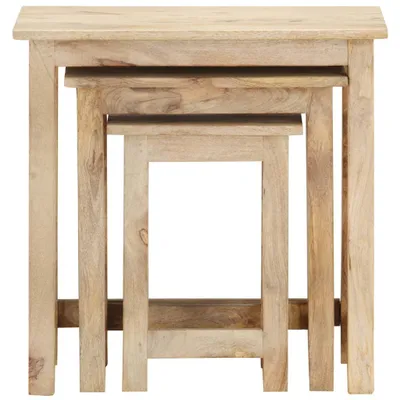 Image de vidaXL Tables d'ensemble 3 pcs. Bois massif Mango