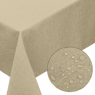 Melody® Premium Tischdecke Leinen-Optik abwaschbar mit Fleckschutz 130x220cm eckig sand