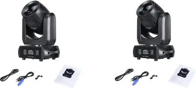 Productafbeelding van Verplaatsbare LED-lamp met bewegende kop, 18 roterende prisma's, DMX-besturing, 2 stuks, EU-stekker