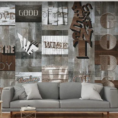 Produktbild von PURO TAPETE selbstklebend 10m Wandtattoo dekorative Möbelfolie Dekorfolie Fotofolie Panel Wandaufkleber Wandposter Wandsticker - Zitat Aufschrift Liebe Love Bretter Holz m-A-0598-j-c
