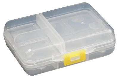 Produktbild von Mehrzweck-Angelkoffer, wasserdicht, Mini-Angelköder, 9 Fächer, rechteckiges, transparentes Etui für Angelfreunde