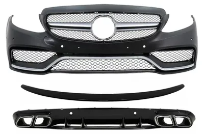 Produktbild von Bodykit Stoßstange für Mercedes C C205 A205 14–19 Heckspoiler Diffusor C63S-Look.