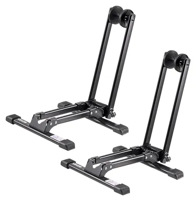 Produktbild von VEVOR Fahrradträger 2er-Pack, geeignet für Mountain- und Rennräder von 508 bis 736,6 mm, rostbeständiger Fahrradständer aus legiertem Stahl, faltbarer Fahrradständer für Eingangsbereich, Garage, Parken und Lagern von Fahrrädern zu Hause, schwarz, Einfach Vertikal-1 (2er-Pack)