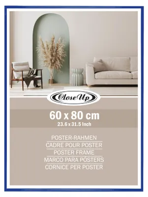 Produktbild von Close Up Kunststoff Posterrahmen blau 60 x 80 cm bruchsicher, Profil 12 mm