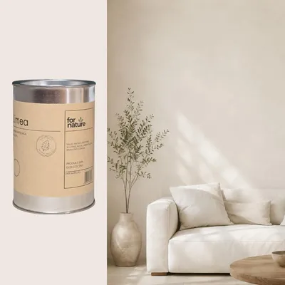 Produktbild von Kalkfarbe Fornature LIMEA, Farbton Lein (Ecru), 2,5l, für Innenwände und Decken, KI-generiertes Bild