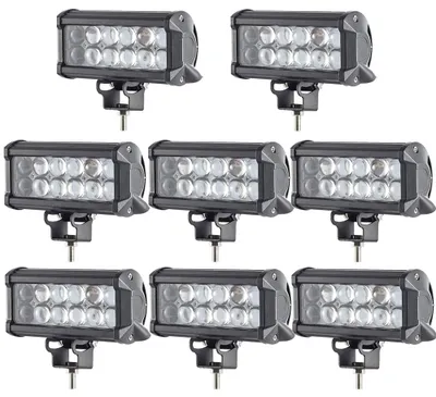 Produktbild von Greenmigo 8X 36W LED Arbeitsscheinwerfer Off-Road Scheinwerfer Bar Fernlicht 12V-24V Reflektor Lampen IP67 Wasserdicht Zusatzscheinwerfer Flutlicht für Auto Jeep Traktor SUV