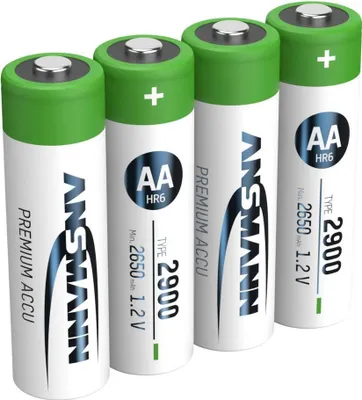 Produktbild von Ansmann 1312-0033, Wiederaufladbarer Akku, AA, Nickel-Metallhydrid (NiMH), 1,2 V, 4 Stück(e), 2650 mAh