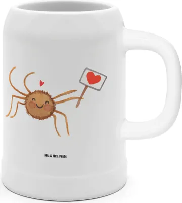 Produktbild von Mr. & Mrs. Panda Bier Seidel Spinne Agathe Motivation - Weiß - Geschenk, Steinkrug, Dankeschön, Steingutkrug, Bierbecher, Vertrauen, Krug, Glück, Liebe, Humpen