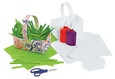 Produktbild von Colorations faltbare Papierkörbe Bastelset - 20 Stück weißer Karton