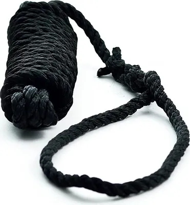 Produktbild von Festmacherleine mit Auge, Schwarz, 5m, Ø 10mm, aus reißfestem Polyester