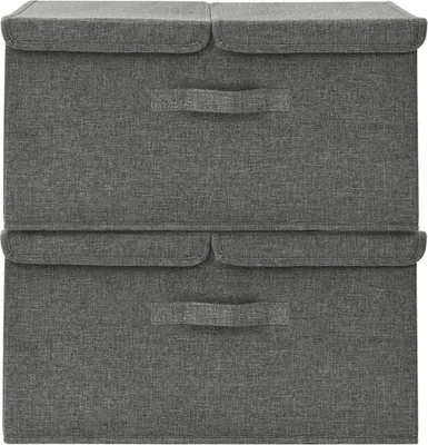 Produktbild von "Winter Sale" Gartenboxen - Anthrazit Aufbewahrungsboxen 2er-set Stoff 50x30x25cm Anthrazit DE3039748