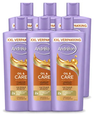 Zdjęcie produktu dla 6 szamponów Andrélon Oil & Care do włosów suchych i kręconych, pojemność 685 ml - zestaw ekonomiczny - 6 sztuk