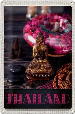Produktbild von Blechschild Reise 20x30cm Thailand Asien Buddha Gott Religion
