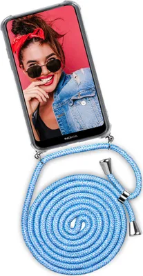 Produktbild von TWIST-Case + TWIST-Cord für Nokia 7.1, Farbe:Chilly Jeans (Silber)