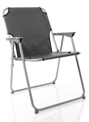 Produktbild von Klappstuhl, Faltstuhl für Camping und Angeln, anthrazit/grau, robust und bis 120 kg belastbar