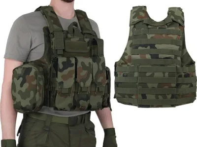 Zdjęcie produktu dla Męska kamizelka airsoftowa Dominator "CIRAS Maritime" z systemem Molle do paintballa na świeżym powietrzu, leśna