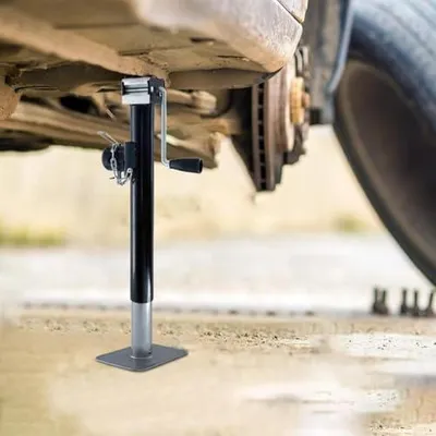 Produktbild von Anhängerwagenheber mit 799,7 kg Tragfähigkeit, Stahlstütze und Stabilisierung für Wohnmobile, Boote und Nutzanhänger