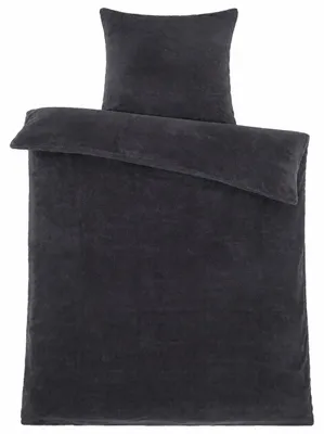 Produktbild von Winter Bettwäsche, 155x220 +80x80cm, grau, Teddy Fleece