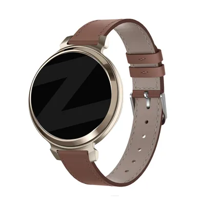 Produktbild von Bandz Lederarmband „Classic“ – Echtlederarmband 14 mm, passend für Garmin Lily 2 (nur zweite Version) – schwarz