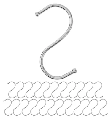 S-Haken 24 Stück, silber, Metall, für Stangen bis Ø 25 mm, 68 mm