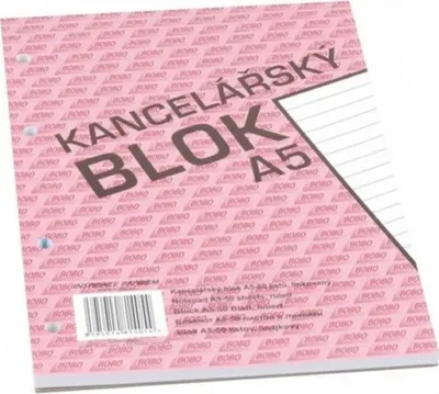 Obrázok produktu pre Kancelársky blok A5, riadok, 50 listov