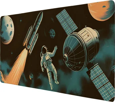 Produktbild von Raketenstart Astronaut Schreibtischunterlage 69x31cm XXL Mauspad für