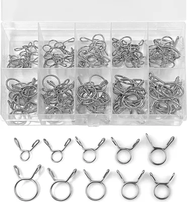 Produktbild von 250x Benzinschlauch Federklemmen Schlauchschellen Edelstahl Sortiment Set 514mm