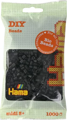 Obrázok produktu pre Hama zažehľovacie korálky 190-18 Hama zažehľovacie korálky organic midi, čierne, v sáčku