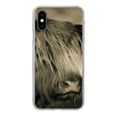 Produktbild von MuchoWow® Handyhülle Schutzhülle Hülle für iPhone X Schottischer Highlander - Tiere - Haare Silikon Softcase Handy Hülle - Handyhülle