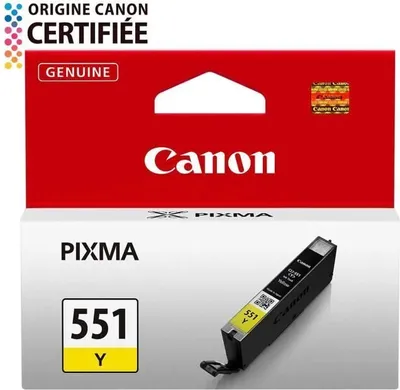 Image de Cartouche d'encre CANON CLI-551Y, Jaune, Capacité standard, 330 pages