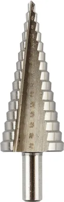 Immagine prodotto di Punta a gradino GRAPHITE a spirale in titanio HSS 4-32 mm - punta conica, punta a spillo ideale per lamiera, plastica e legno - punta da taglio multiforo, punta a gradino