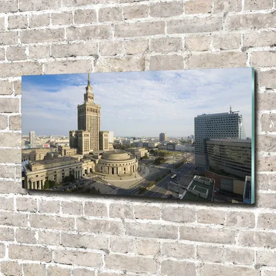 Produktbild von Tulup Glas-Bild -140x70- Wandkunst Dekorative Wand für Küche & Wohnzimmer - Sehenswürdigkeiten & Architektur - Kulturpalast - Beige