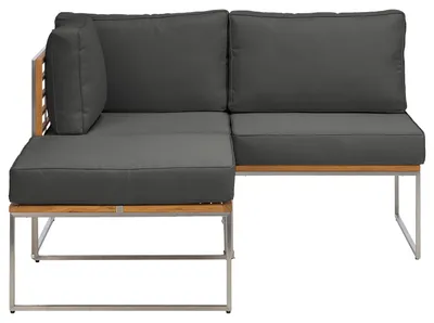Produktbild von home24 Loungeset - 3-teilig - Webstoff / Teak Massiv