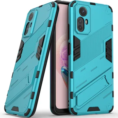 Produktbild von Armor Hülle für Xiaomi Redmi Note 12S 4G, Hybrid PC TPU Bumper Stoßfestes Schutzhülle mit Standfunktion Blau