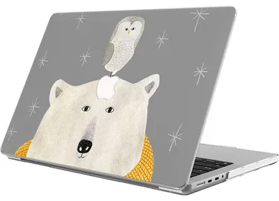 Image de Coque pour MacBook Pro 14 Pouces 2026 2025 2024 2023 2021 M5 M4 M3 M2 M1 Pro/Max, Protection Rigide Antidérapante Motif Hibou Ours