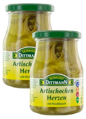 Immagine prodotto di Delicatessen Dittmann Cuori di carciofo all'aglio 370g confezione da 2 pz
