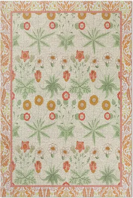Produktbild von Anitique Floral In Rahmen – Vinylteppich – 100x150 cm – Indoor Teppich – Flur – Pflegeleicht – Modern