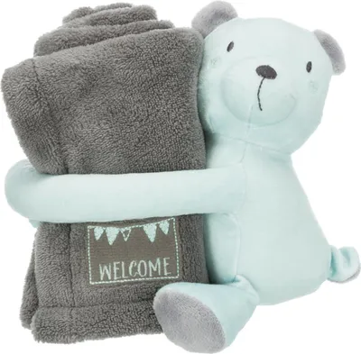 Produktbild von TRIXIE Junior Kuschel-Set - grau/mint - 75 × 50 cm