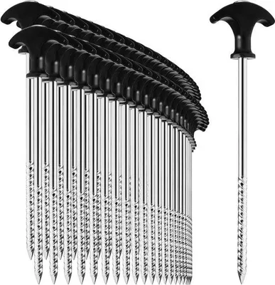 Obrázek produktu pro Robustní ocelové kolíky do stanu, délka 21 cm, pro kempování