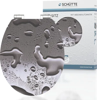 Obrázek produktu pro SCHÜTTE WC sedátko GREY STEEL High Gloss s dřevěným jádrem z MDF, lesklé WC sedátko s motivem soft close, WC sedátko