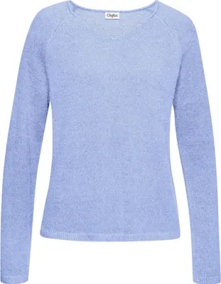 Produktbild von Buffalo V-Ausschnitt-Pullover blau meliert Größe 36/38