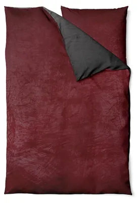 Produktbild von Winter Bettwäsche Teddy Plüsch 155x220 + 80x80 Bettbezug Cashmere Touch Nicki Uni / Wende Bordeaux Anthrazit