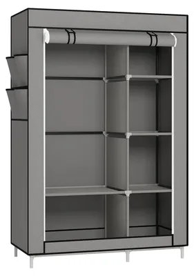 Immagine prodotto di Armadio - Mobiletto guardaroba - Cassettiera - Mobiletto contenitore - Armadio con 6 ripiani e appendiabiti - 105x45x170 cm