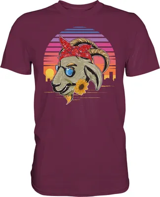 Produktbild von Ziege Sonnenblumen T-Shirt Gärtner Geschenk Garten – Burgundy / L