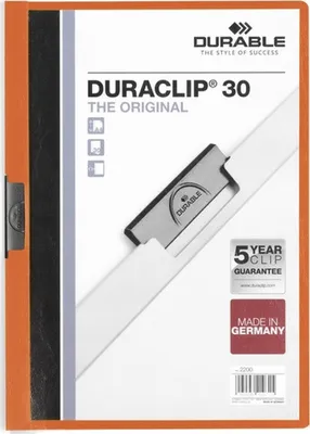 Zdjęcie produktu dla DURABLE 220009 25er Klemmappe DURACLIP 3mm orange