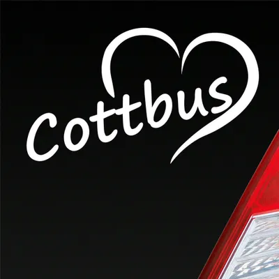 Produktbild von Auto Aufkleber Cottbus Herz Stadt City Liebe Love Heimat 12x8 cm Weiss Matt Sticker Heckscheibenaufkleber