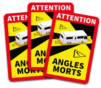 Produktbild von Angles Morts Aufkleber 25x17 cm – Frankreich Toter Winkel Sticker für Wohnmobil, LKW & Bus R145 Wohnmobil 3 Stück