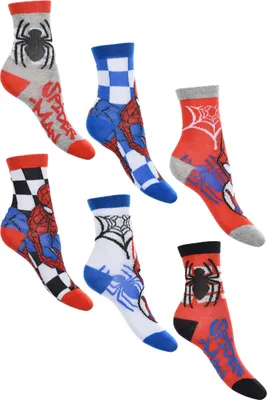 Produktbild von Spider-Man Kinder Jungen Socken 6 Paar Strümpfe Paket      , Größe:23-26